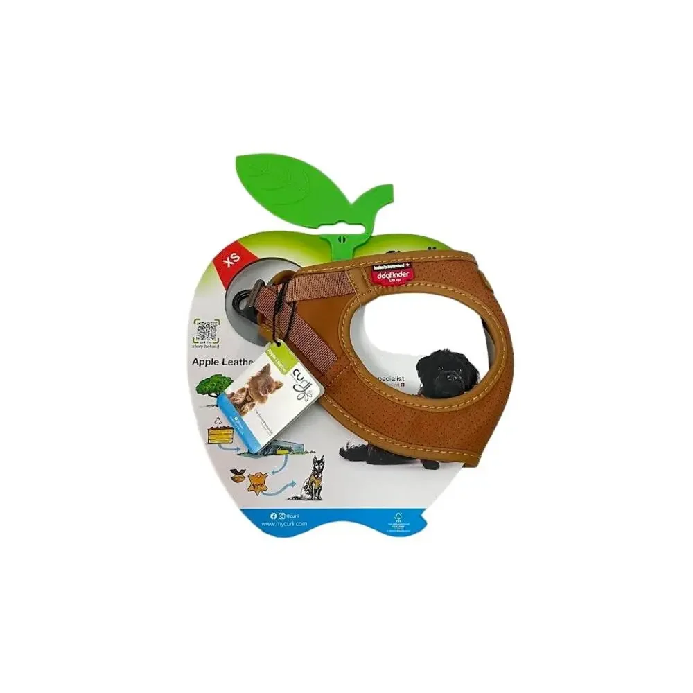 NEW! Curli Vegan Apple Leather‎ Clasp Dog Harness Brown XS